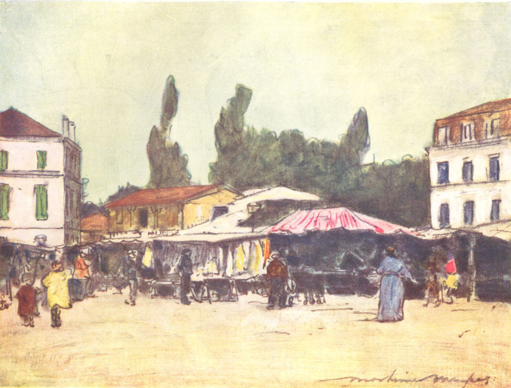 PARIS. Marche de Neuilly 1909 old antique vintage print picture